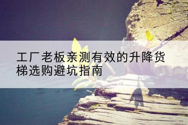 柞水升降货梯怎么选-工厂老板亲测有效的升降货梯选购避坑指南